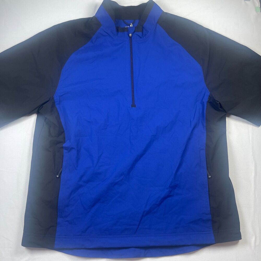 Cutter & Buck CB WeatherTec‎ Summit Golf Jacket Mens Large Blue Half Zip Pockets